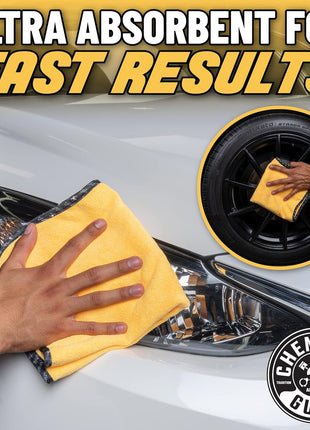 Chemical Guys Professional Grade Premium Microfiber Towels for Cars, Gold, 16 inch x 16 inch, Ultra-Soft and Scratch-Free Car Detailing Cloths for Trucks, Motorcycles, and More - 3 Pack