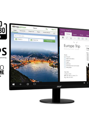 acer 21.5 Inch Full HD (1920 x 1080) IPS Ultra-Thin Zero Frame Computer Monitor (HDMI & VGA Port), SB220Q bi