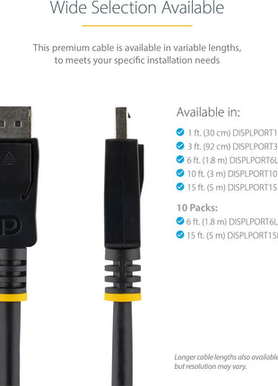 StarTech 3 ft DisplayPort Cable with Latches
