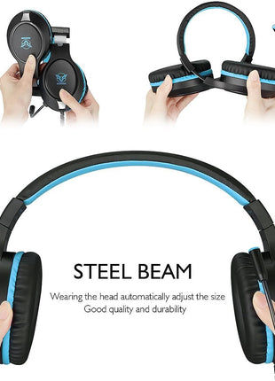 Masacegon Gaming Headset for PC,Gaming Headphone Compatible with Xboxone,PS4,Nintendo Switch,3.5mm Over-Ear Headphones with Noise Canceling Feature