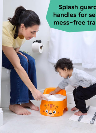 Baby Einstein Tinkle and Reveal Tiger Potty Training Toilet, Non-Skid Toddler Potty, Removable Bowl, Ages 18+ Months