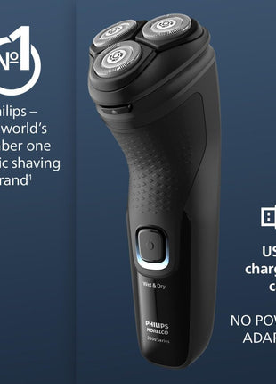 Philips Norelco 2400 Series Electric Shaver, Deep Black | 27 Self Sharpening ComfortCut Blades, 4D Flex Heads, Wet or Dry Use, 2-Year Blade Life, Pop-up Trimmer, X3001/90