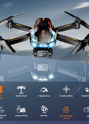 Drone with Camera for Adults, 2K HD FPV Drones with Upgrade Altitude Hold, One-Key Take Off/Landing, Speed Adjustment, Headless Mode, 2 Batteries, Toys Gifts for Teen Boys Girls, Beginner