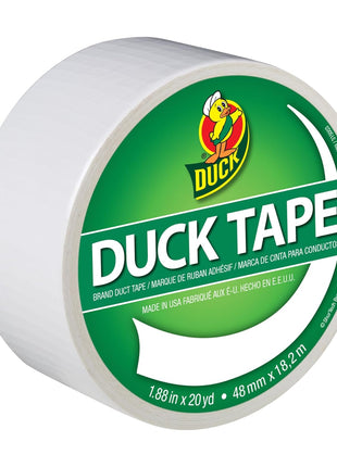 Duck Brand 1265015 Color Duct Tape, White, 1.88 Inches x 20 Yards, Single Roll