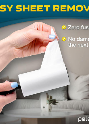 Lint Rollers for Pet Hair, Sticky, Remover for Couch, Clothes Furniture and Carpet. Dog Hair Remover Cat Hair, Animal Fur, Fuzz. 5 Large Lint Rollers