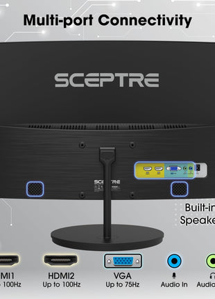 New! Sceptre Curved 27-inch Gaming Monitor 100Hz 1080p R1500 98% sRGB HDMI x2 VGA Build-in Speakers, VESA Wall Mount Machine Black 2026 (C275W-1920RN Series)
