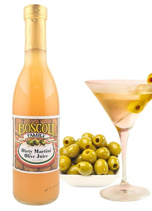 Boscoli Dirty Martini Olive Juice - 12.7 oz Bottle, Pack of 3, All Natural, Gluten-Free - Premium Cocktail Mixer for Martinis & Bloody Marys