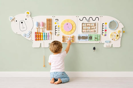Sensory Wall Panel for Kids – Toddler Learning Activity Center - Emotional Development & Fine Motor Skills – Toddler Learning Activity Center- Busy board Montessori toys