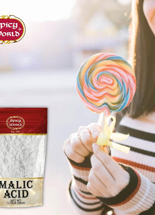 Spicy World Malic Acid Powder 1.75 LB (28oz) - Food Grade, Crystals, Tart Flavor - 1 Pack Each