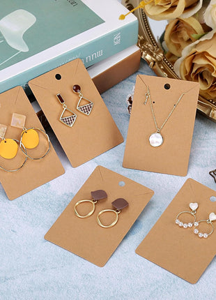 Works Great Earring Display Cards - Well-made 3.5 x 2.4 Inches Earring Cards with Good Paper Quality, Plus Clear Packaging Bags That Don't Tear Easily, for Earrings Necklace Jewelry Cards