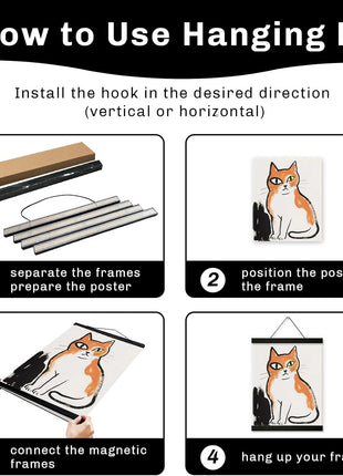 YK artwood 3 Pack Magnetic Poster Hanger Frame 12 inch Black,12x16 12x18 12x20 12x24 Wood Magnet Frames Hangers for Photos, Pictures, Prints, Maps, Canvas Artwork,Diamond Art Painting,Canvas Hanger