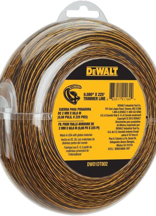 DEWALT Trimmer Line, 225-Foot by 0.080-Inch (DWO1DT802)