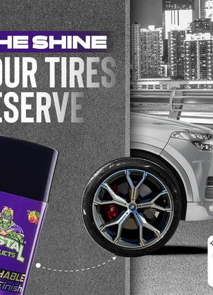 Untouchable Tire Shine Spray – Long-Lasting Wet Tire Finish for Deep Gloss & Protection – Waterproof Tire Shine, Easy Application, Premium Tire Cleaner Shine