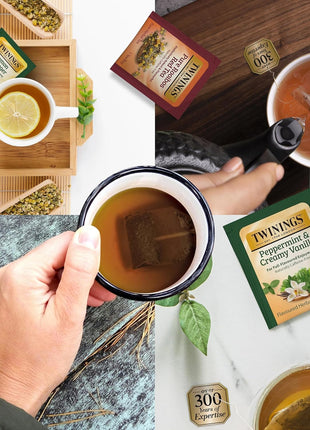 Twinings 48 Tea Bags Herbal Variety Pack – 12 Herbal Flavors with 20 Honey Sticks, Perfect Tea Gift Set for Any Occasion