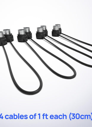 CME MIDI Cable 4-Pack - 1FT / 30cm, 5-pin DIN, Low-Profile - Mirrored 45-Degree Angled Ultra-Thin Plugs for Compact Spaces - Ideal for MIDI Interface, Pedalboard, Keyboard