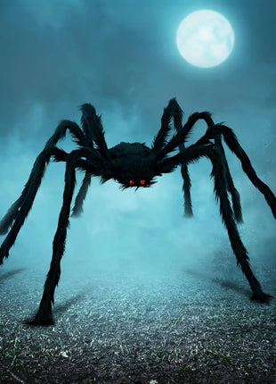 JOYIN Halloween Outdoor Decorations Giant Spider, 5 Ft Large Spider for Yard Lawn Garden Patio Scary Halloween Outside Decor, Indoor Haunted House Prop and Home Party Decor, Black