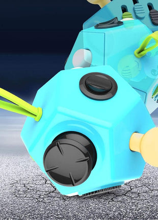 Fidget Dodecagon-12 Sided Fidget Toy Stress Relief Cube for Children and Adults, Silent Compact Classroom Gifts Stocking Stuffers for Teen Boys, Kids(B3 Blue Sky)