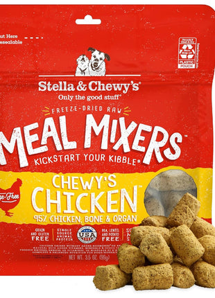 Stella & Chewy's Freeze-Dried Raw Chicken Meal Mixers- Dog Food Topper and Mixer - Made with 95% Cage-Free Chicken, Organs & Bone - Perfect for Picky Eaters - Grain-Free - 3.5oz