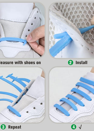 INMAKER No Tie Shoelaces for Adults and Kids, Elastic Laces for Sneakers | Rubber Silicone Tieless Laces, Stretchy Shoelaces