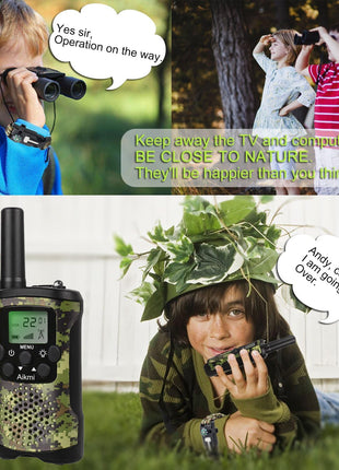 Aikmi Walkie Talkies for Kids Toys and Paracord Bracelets, Gift Boys Girl | 22CH 3-Mile Range 2-Way Radio w/Flashlight, Ideal Camp Gear & Pretend Toys, Fun Birthday & Christmas Gift for Kids Aged 3+
