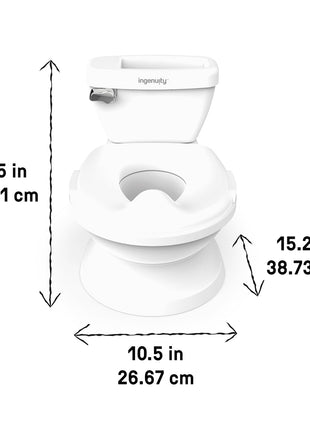 Ingenuity My Size Potty Pro 2-in-1 Potty Training Toilet, Floor Potty with Removable Potty Seat for Standard Toilets, Realistic Flushing Sound, For Toddlers Ages 18+ months, Up to 50 lb