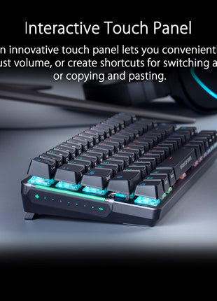 ASUS ROG Falchion NX 65% Wireless RGB Gaming Mechanical Keyboard | ROG NX Brown Tactile Switches, PBT Doubleshot Keycaps, Wired / 2.4G Hz, Touch Panel, Keyboard Cover Case, Macro Support