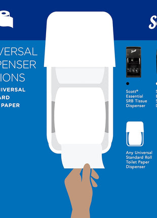 Scott Professional 100% Recycled Fiber Standard Roll Bulk Toilet Paper (13217), 2-Ply, Elevated Design, White, Individually Wrapped (80 Rolls of 473 Sheets, 37,840 Sheet Total)
