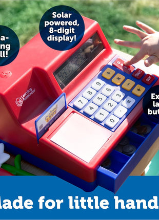 Learning Resources Pretend & Play Calculator Register Toy - Kids Play Set & Credit Card Toy, Register for Kids, Pretend Grocery Store Shopping Playset for Toddlers, Teaching Math Set