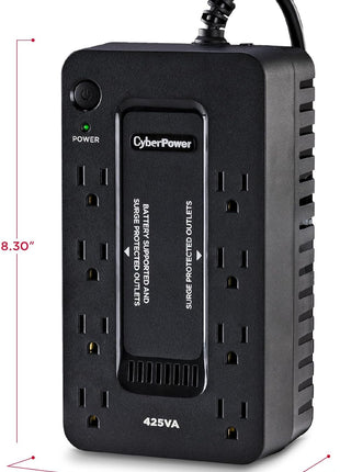 CyberPower ST425 Standby UPS Battery Backup and Surge Protector | Uninterruptible power supply and surge protection with 425VA, 260W capacity and 8 outlets
