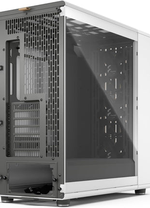 Fractal Design North XL RC Chalk White TG Clear - Reverse Connection Motherboard Compatible - Three 140mm Aspect PWM Fans Included- Type C USB - ATX Airflow Full Tower PC Gaming case