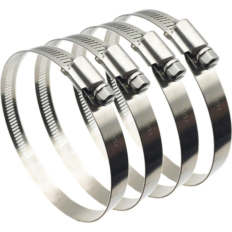 4" (Diameter) Adjustable 304 Stainless Steel Duct Clamps Hose Clamp Pipe Clamp Air Ducting Clamp worm drive hose clamps (4Pcs, 91mm-114mm)
