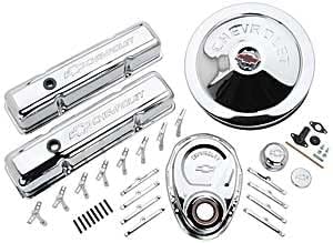 Proform 141-103 SBC Chrome Bowtie Valve Cover - Tall with Baffle