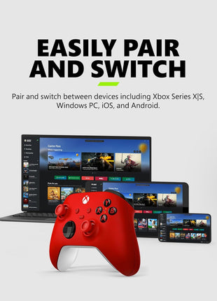 Xbox Wireless Gaming Controller (2025)  - Pulse Red  - Play on Xbox, Windows, Android, iOS, FireTV Sticks, Smart TVs, VR Headsets