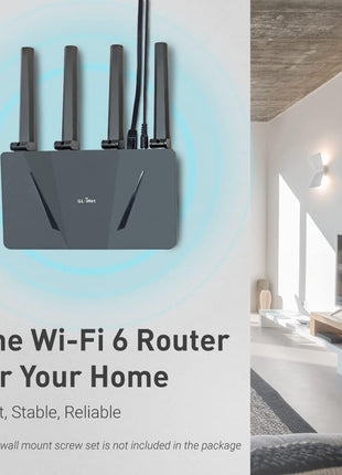GL.iNet GL-AX1800(Flint) WiFi 6 Router -Dual Band Gigabit Wireless Internet Router | 5 x 1G Ethernet Ports | Up to 120 Devices | OpenVpn&WireGuard