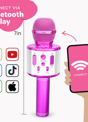 Move2Play, Kids Karaoke Microphone | Includes Pre-Loaded Songs & Bluetooth | Kids Birthday Party Gift | Toy for All Ages 2, 3, 4, 5, 6+ Year Old Girls, Boys & Toddlers