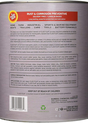 Fluid Film 1 Gallon Can Rust Inhibitor Rust Prevention Anti Corrosion Anti Rust Coating Undercoating Underbody Rust Proofing Corrosion Protection for Truck Snow Blower Mower Car Semi Tractor Bus