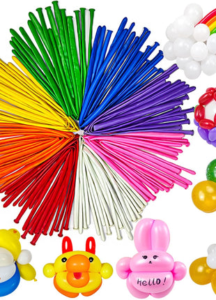 LXZFCRG 260 Balloons Pack of 100 Long Balloon Animal Twisting Balloons for for Animal Shape Birthdays Clowns