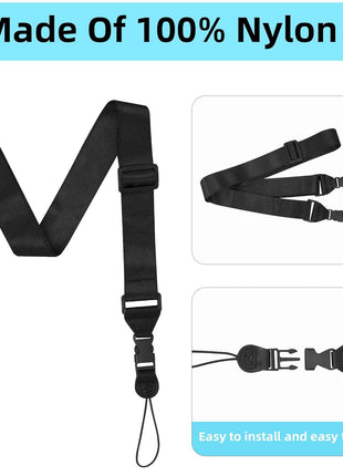 Gowjaw 3 Pack Adjustable Shoulder Strap:Comfortable for iPad Strap Nylon Neck Lanyard for iPad/Samsung Tablet Case,Camera Binocular Crossbody Laptop Luggage Bag