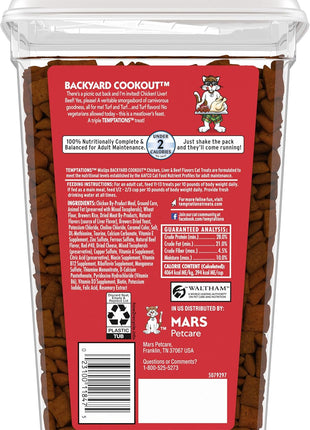 Temptations Cat Treats MixUps Backyard Cookout Flavor Crunchy, Soft Cat Treats, 30 oz. Tub