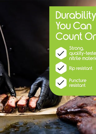 Inspire Black Nitrile Disposable Gloves | 4.5 Nitrile Disposable Safety Medical Cooking Cleaning Gloves