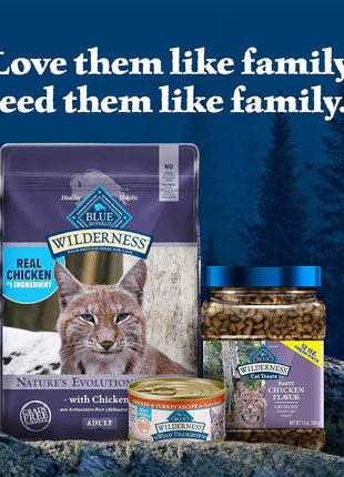 Blue Buffalo Wilderness Natural Adult Dry Cat Food, High-Protein and Grain-Free Diet, Supports Healthy Muscle Development and a Healthy Immune System, Chicken, 12-lb. Bag