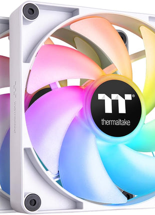 Thermaltake CT120 ARGB Sync PC Cooling Fan White (2-Fan Pack), 5V Motherboard Sync, 16.8 Million Colors 9 Addressable LEDs, 120 mm Hydraulic Bearing Case/Radiator Fan, CL-F153-PL12SW-A