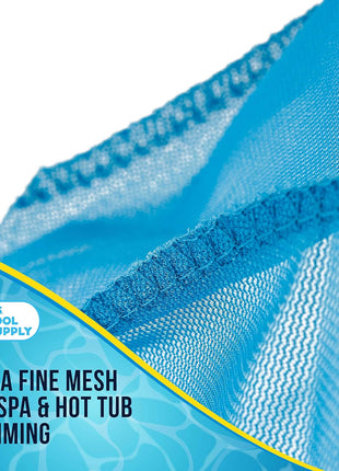 U.S. Pool Supply Professional Spa, Hot Tub, Pool Hand Leaf Skimmer Net with Aluminum Pole - Deep Ultra Fine Mesh Netting Bag Basket, Clean The Finest Debris - Pond Small Kid Kiddie Inflatable Pool