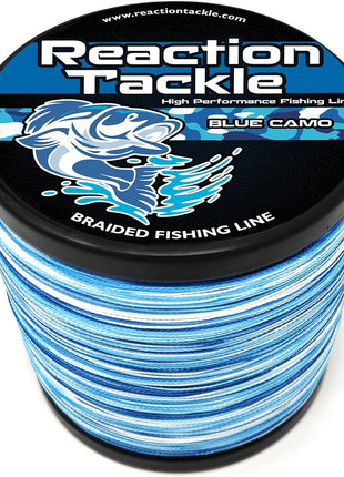 Reaction Tackle Braided Fishing Line - Pro Grade Power Performance for Saltwater or Freshwater Fish - Colored Fishing Line Braid for Extra Visibility
