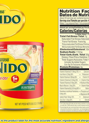 Nido NESTLE Kinder 1+ Powdered Milk Beverage 1.76 lb. Canister
