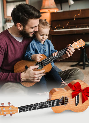 Donner Concert Ukulele Beginner Mahogany 23 Inch Ukelele Kit with Free Online Lesson Gig Bag Strap Nylon String Tuner Picks Cloth DUC-1 Gift Choice