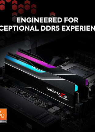 G.SKILL Trident Z5 Neo RGB Series DDR5 RAM (AMD EXPO) 32GB (2x16GB) 8000MT/s CL38-48-48-128 1.45V Desktop Computer Memory U-DIMM - Matte Black (F5-8000J3848H16GX2-TZ5NR)