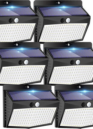 Peasur [6 Packs] Solar Lights Outdoor Motion Sensor Solar Security Lights Waterproof with 3 Lighting Modes Solar Powered Wall Lights Outside for Garden Fence Yard Deck