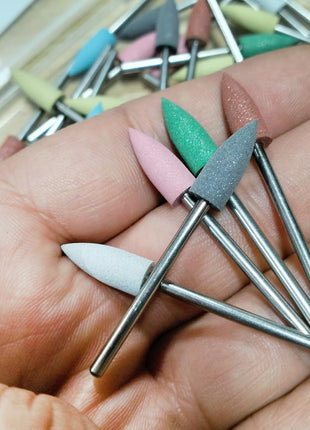 35 Pcs 6mm Cone Shape Rubber Polishing Bits | 3/32'' Shank Silicone Rubber Polishing Kits Grinding Points for Jewelry, Jade, Metal, Etc