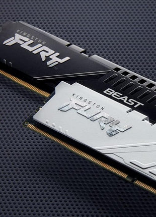 Kingston FURY Beast White 128GB (4x32GB) 5200MT/s CL40 DDR5 XMP DIMM | Overclocking | Intel XMP 3.0 | Kit of 4 | KF552C40BWK4-128